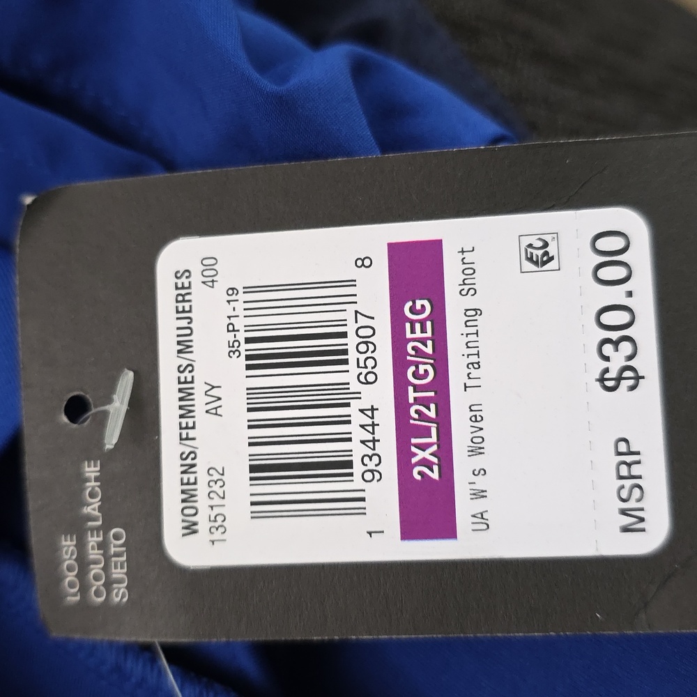 NEW Under Armour Women's 2XL Blue Athletic Shorts Loose Heatgear Solid - Picture 12 of 12